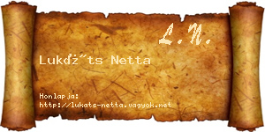 Lukáts Netta névjegykártya